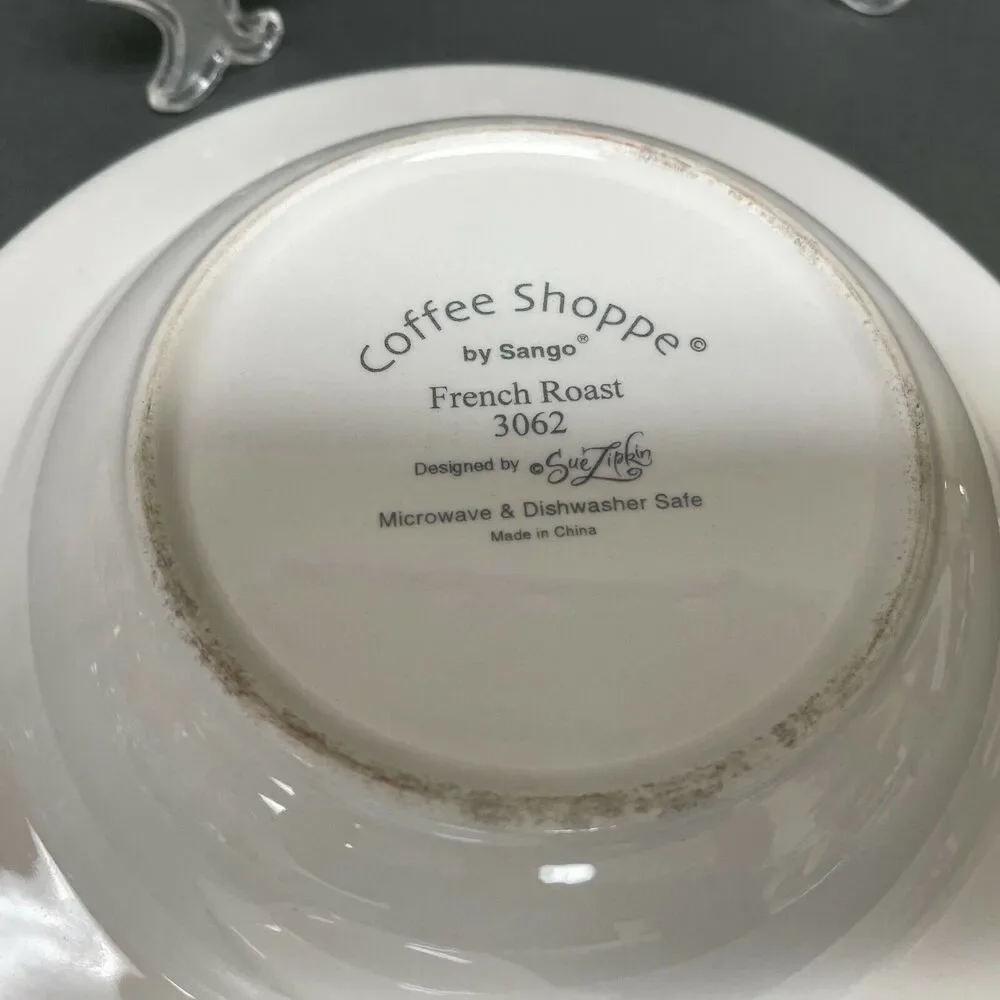 Coffee Shoppe by Sango Pasta Bowls‎ Sue Zipkin Viennese French Roast 3062